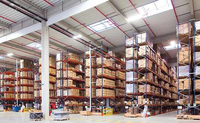 The pallet racks are set up in all the warehouses within the Orchestra logistics centre