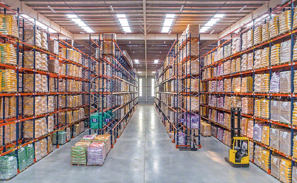 The pallet racking has a storage capacity of more than 29,500 pallets
