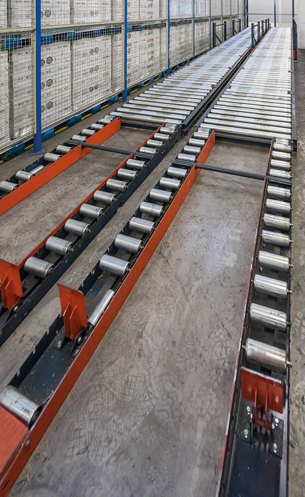 This preload system regroups pallets of the same order or route and streamlines distribution vehicle loading