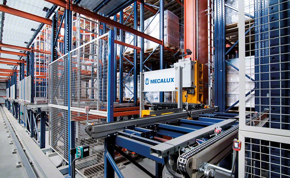 Operations of the clad-rack warehouse of this chemical company is automatic