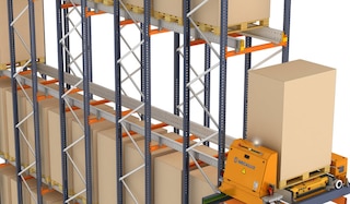 Automatic Pallet shuttle with transfer car at the Cabezuelo Foods warehouse