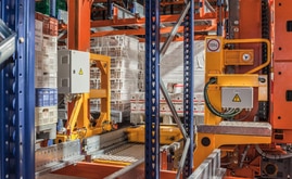 The Pallet Shuttles move independently within the rack itself