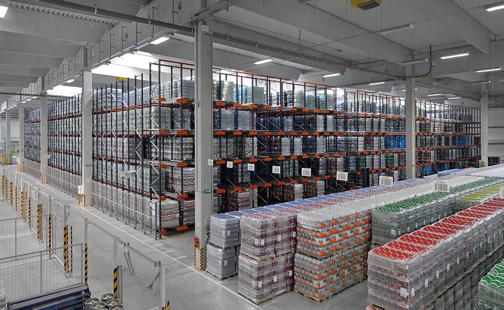 A beverage logistics operator multiplies its capacity with the Pallet Shuttle system and 50 m deep racks A beverage logistics operator multiplies its capacity with the Pallet Shuttle system and 50 m deep racks