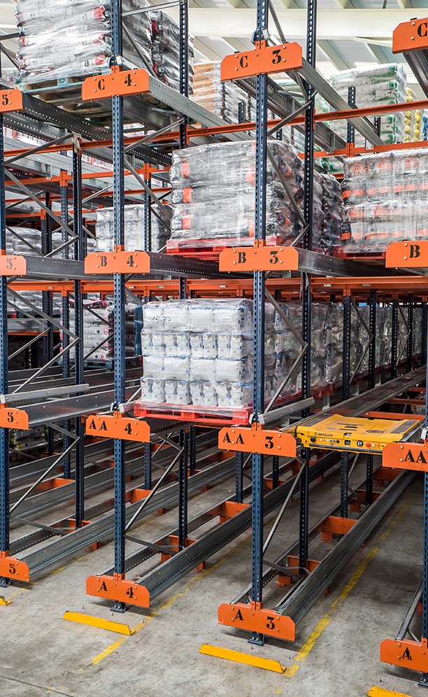 The warehouse has six Pallet Shuttles that increase workflows by reducing time spent on storage