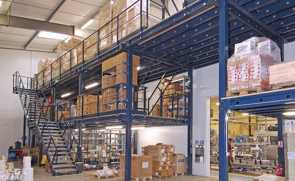 At one end there is a mezzanine floor of two levels
